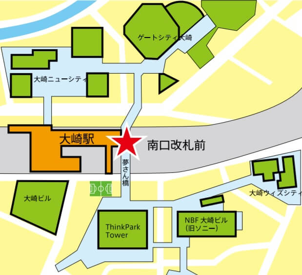 大崎駅前マルシェ開催場所地図