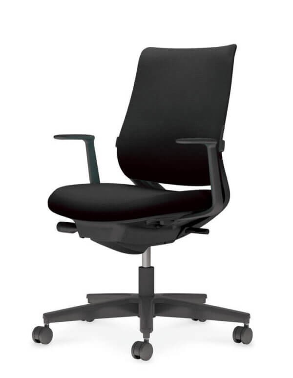 201017300201_オフィスチェア（回転椅子） 肘付　布　ブラック　ミトラ２-a