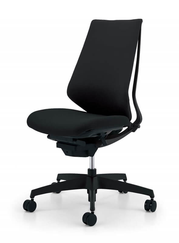 201012600001_オフィスチェア（回転椅子）肘無　布　ブラック　デュオラ-a